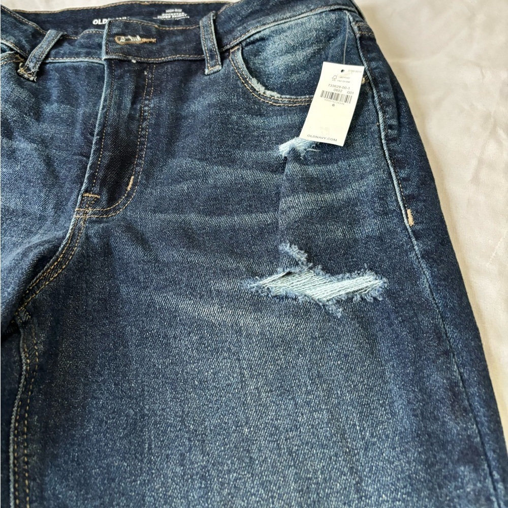 Old Navy High-Rise Rockstar Super Skinny Jeans - Dark Blue - Picture 4 of 7